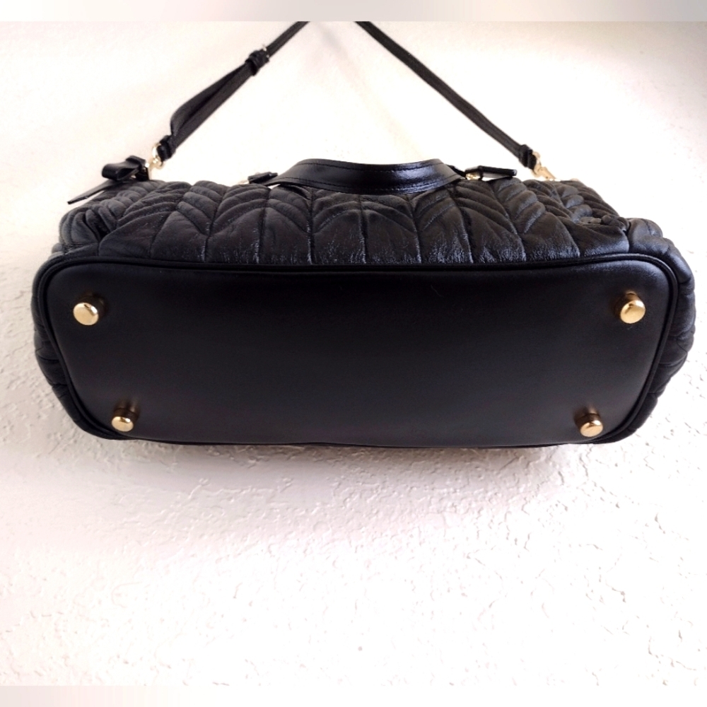 COACH Ally Satchel Black quilted Crossbody Hand Bag - Picture 8 of 15